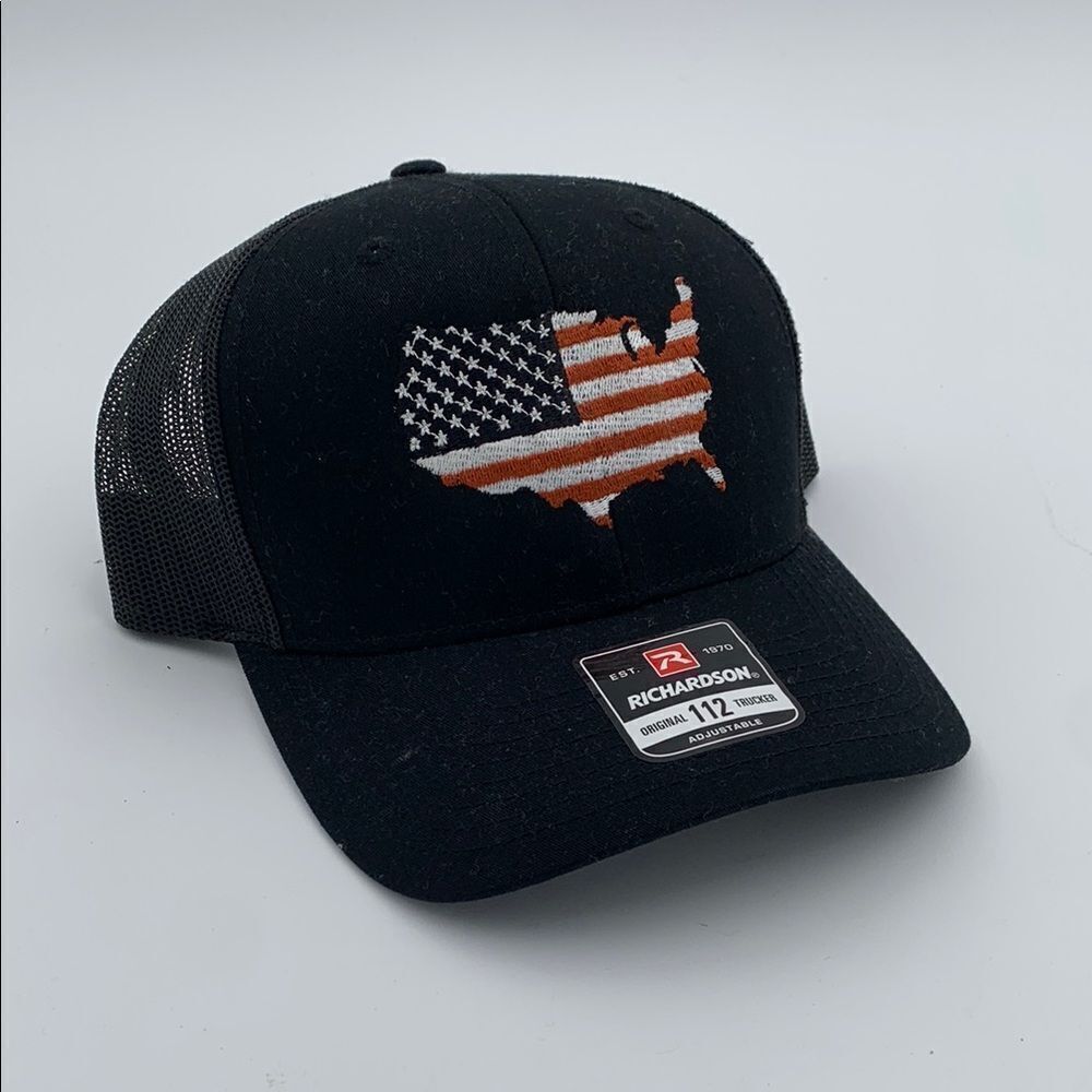 Richardson Black USA Flag Cap